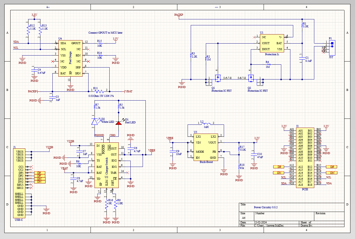 Power module version 0.0.2 electrical schematic