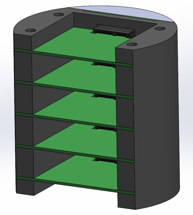 Archived avionics rack CAD view