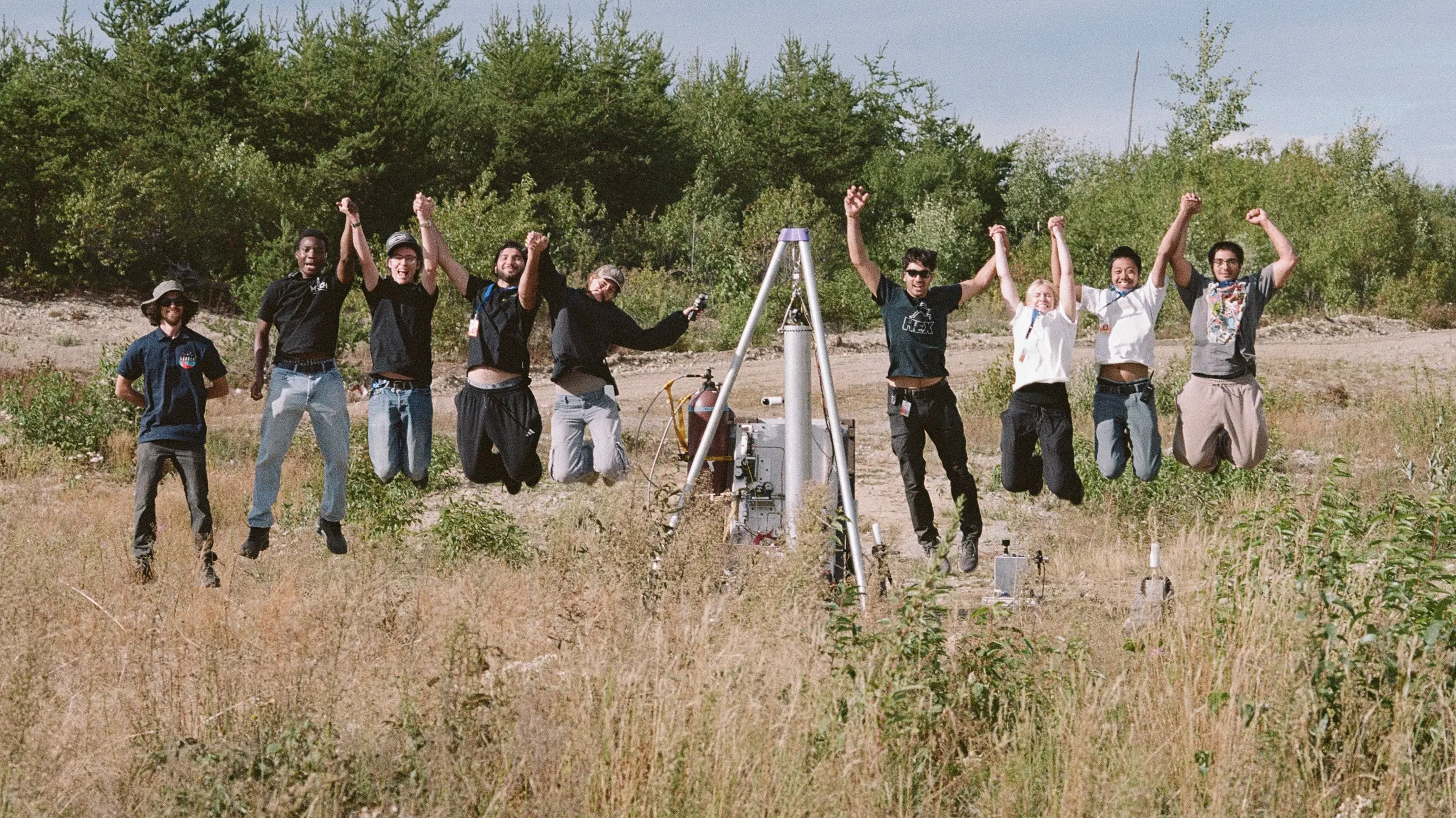 Seraphina team celebrating the August Launch Canada relight test