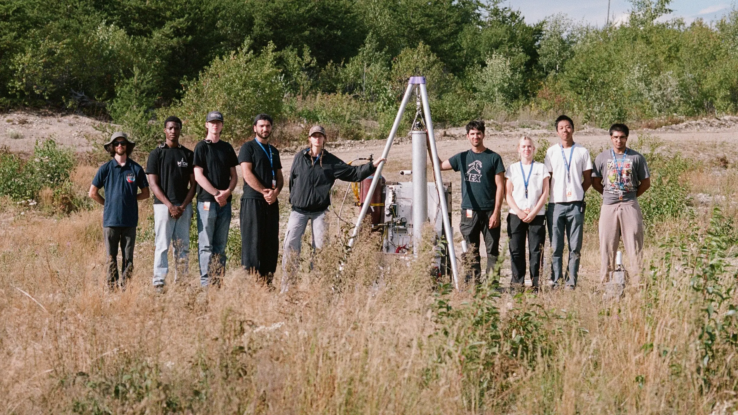 Seraphina team beside the test stand at the August Launch Canada relight