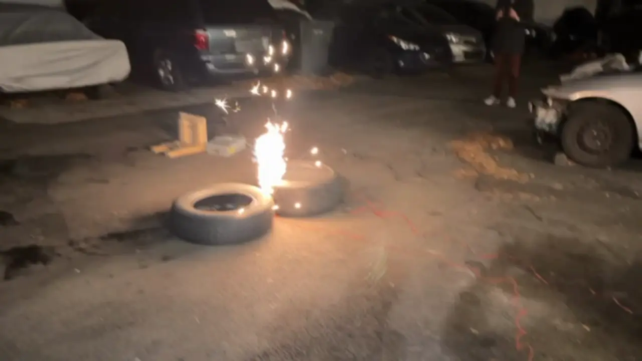 Open-air pyrotechnic igniter firing during the November 2023 campaign