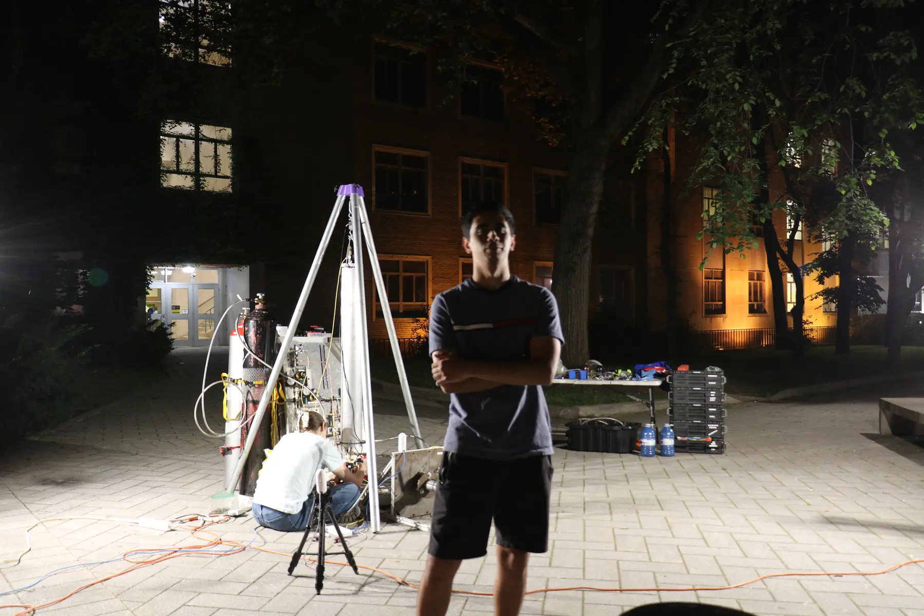 Seraphina hardware set up in the TMU quad during the July 16, 2026 operations rehearsal